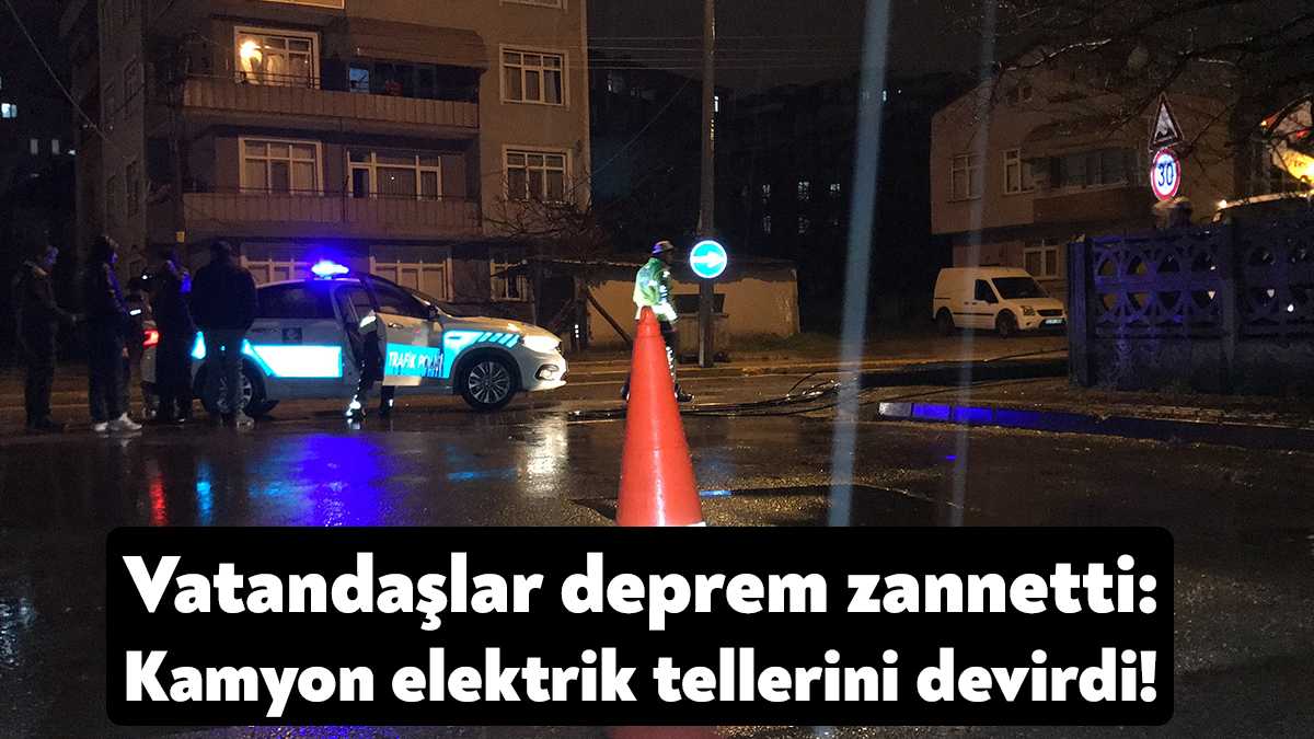 Kocaeli’de seyir halindeyken dorsesi açılan kamyon, elektrik tellerine çarparak tüm