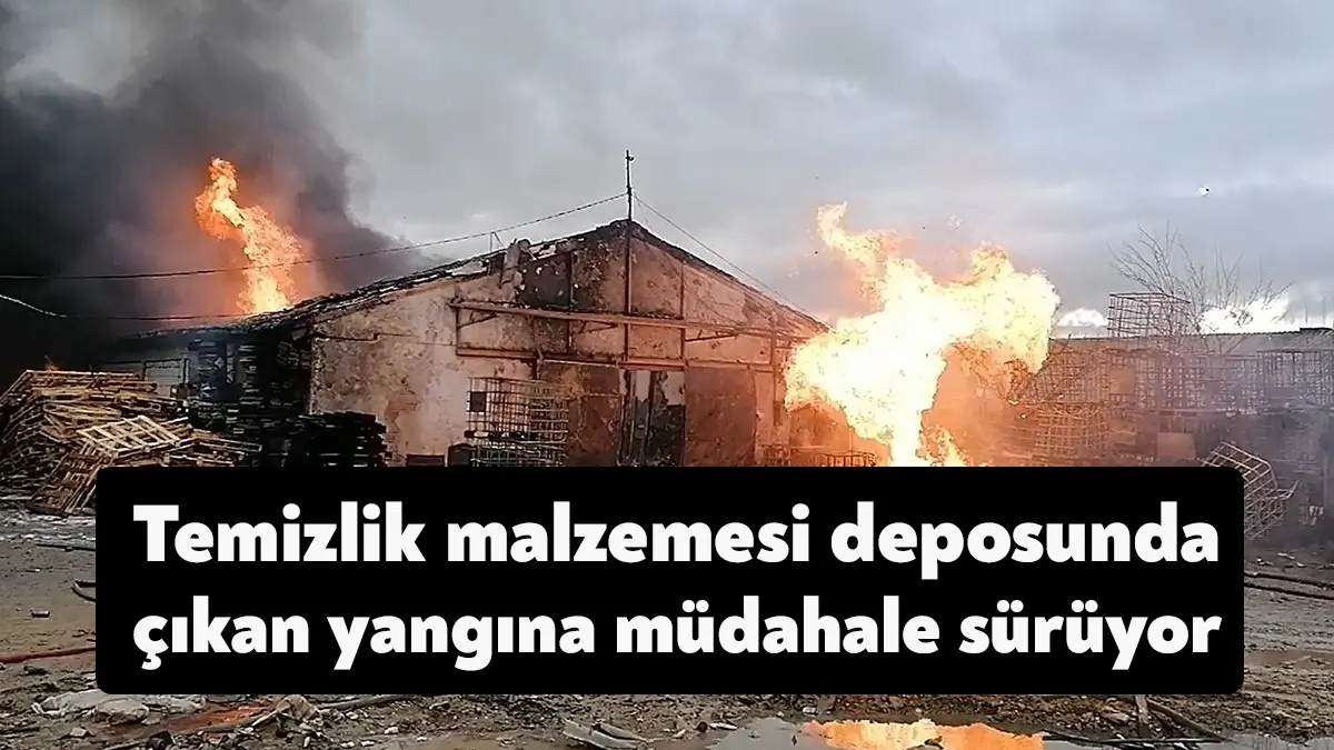 Kocaeli’nin Gebze ilçesinde temizlik malzemesi deposunda çıkan yangında patlamalar devam