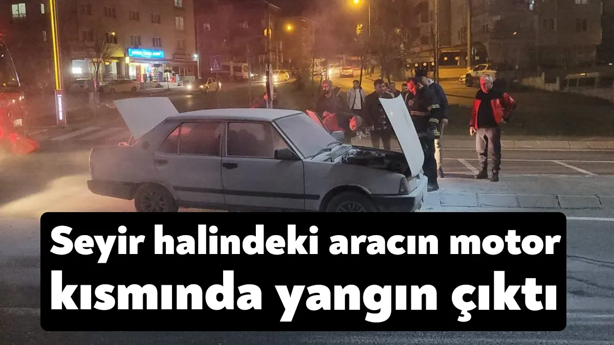 Kocaeli'nin Gebze ilçesinde seyir halindeki otomobilin motor kısmında yangın çıktı.