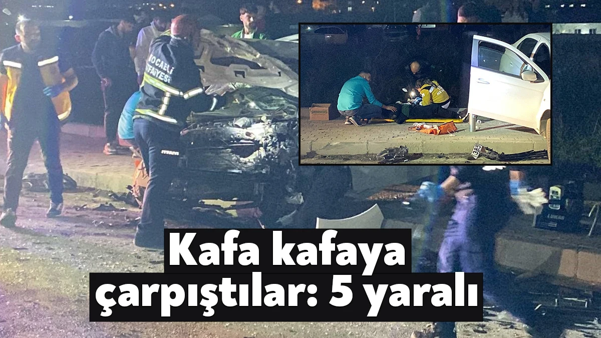 Kocaeli’nin Darıca ilçesinde iki otomobilin kafa kafaya çarpışması neticesinde meydana