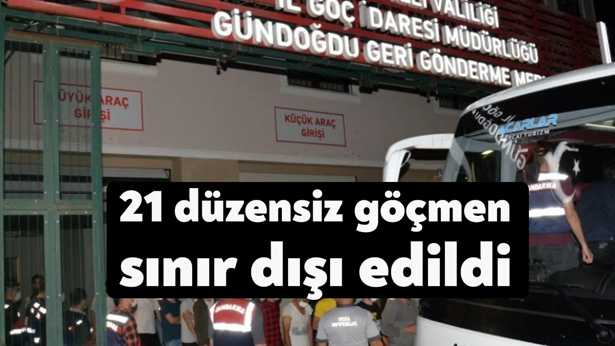 Kocaeli Valiliği, 21 düzensiz göçmenin sınır dışı edildiğini duyurdu.