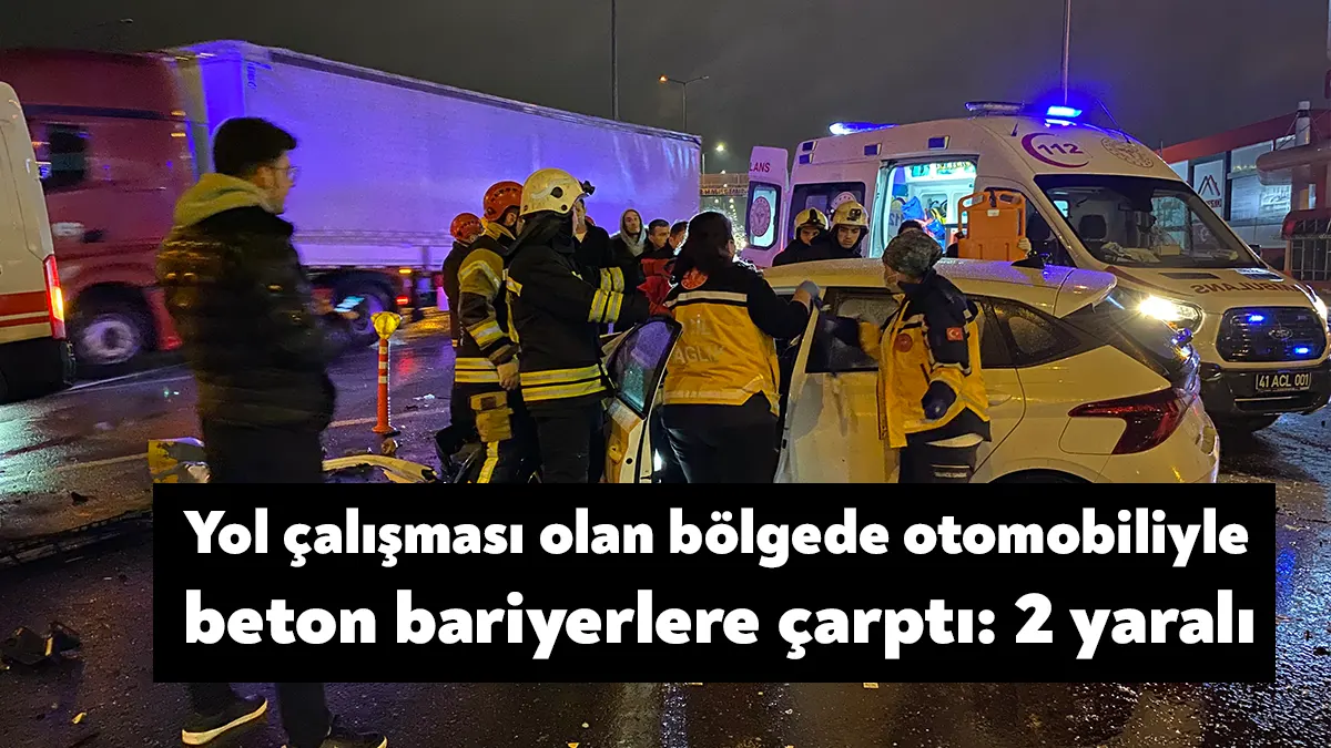 Kocaeli'nin Kartepe ilçesinde otomobiliyle seyir halinde olan sürücü, yol çalışması