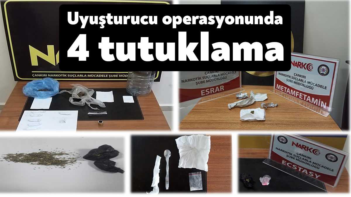 Çankırı'da polis ekipleri tarafından düzenlenen uyuşturucu operasyonunda gözaltına alınan 8