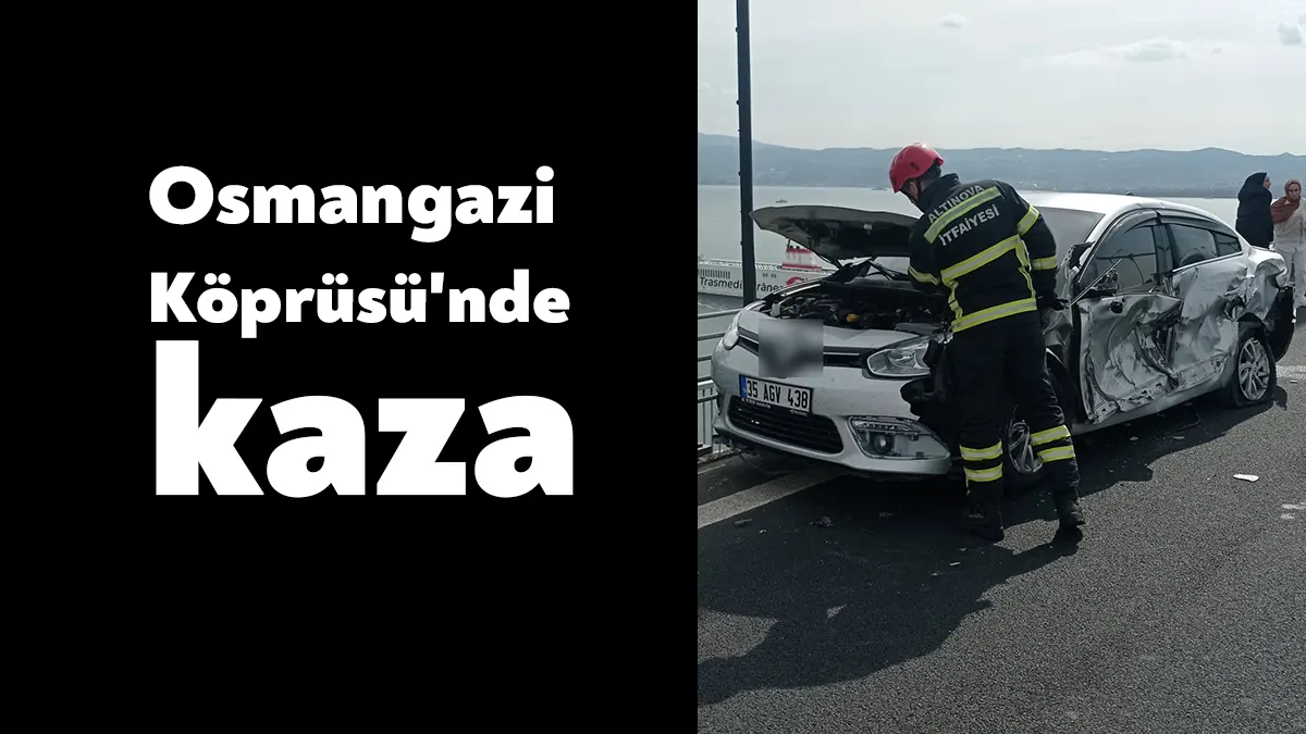 Osmangazi Köprüsü'nde Kocaeli istikametine seyreden otomobil, kontrolden çıkarak orta refüje