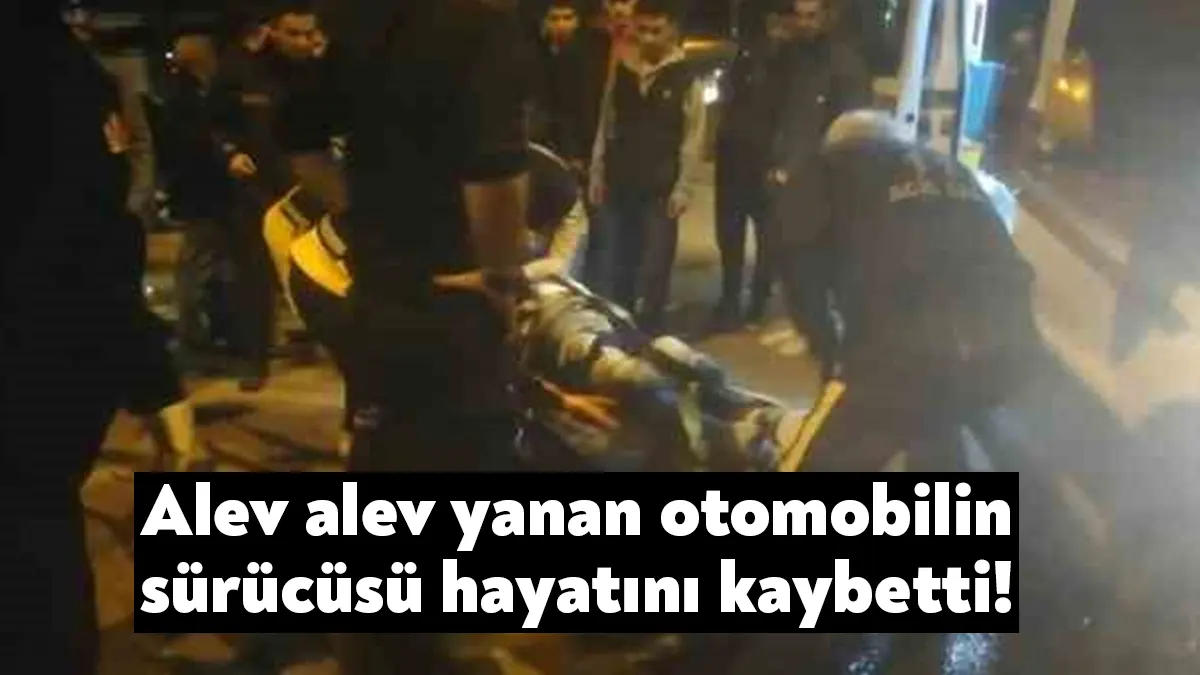 Kocaeli'nin Gölcük ilçesinde hafif ticari araç ile çarpıştıktan sonra alev