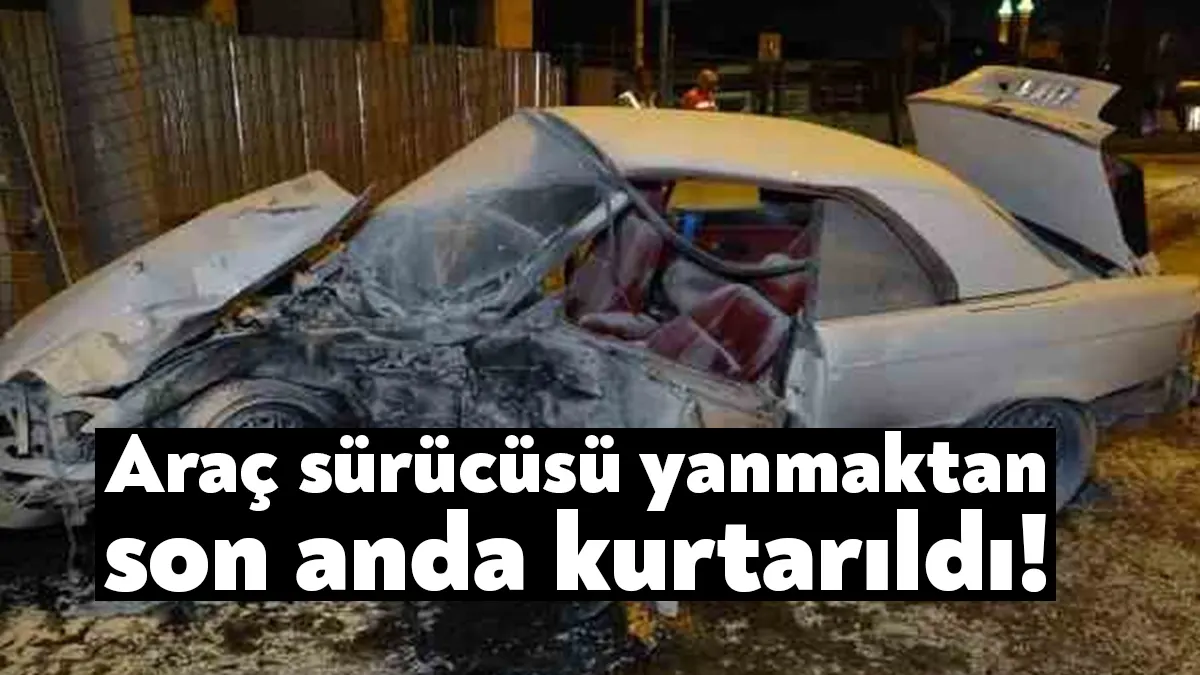 Kocaeli'nin Gölcük ilçesinde hafif ticari araç ile çarpışan otomobil, kazanın