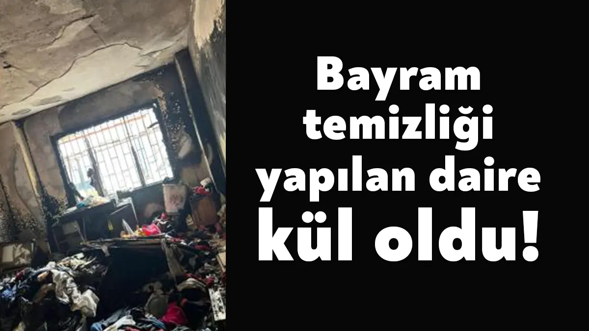 Kocaeli’nin Darıca ilçesinde bir apartman dairesinde çıkan yangında eşyalar kullanılamaz