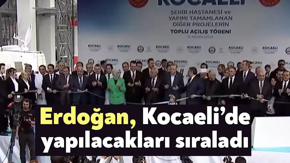 Kocaeli Şehir Hastanesi’nin açılışı için Kocaeli’ye gelen ve hastane önünde