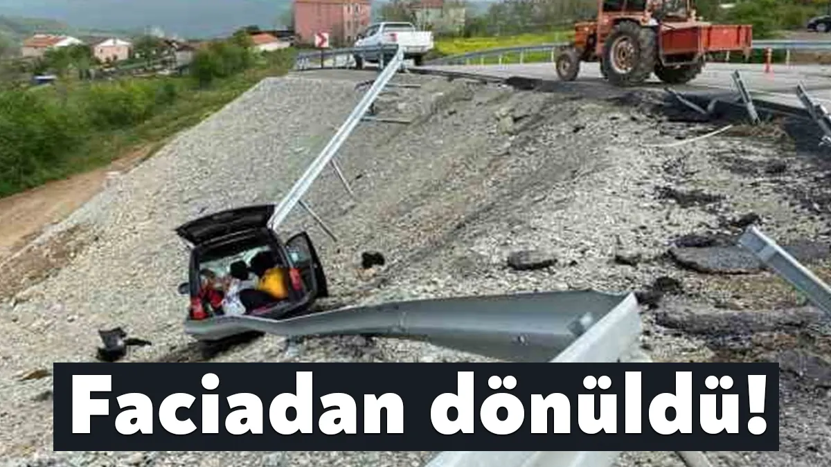 Kocaeli'nin İzmit ilçesinde kontrolden çıkan hafif ticari aracın şarampole uçmasını
