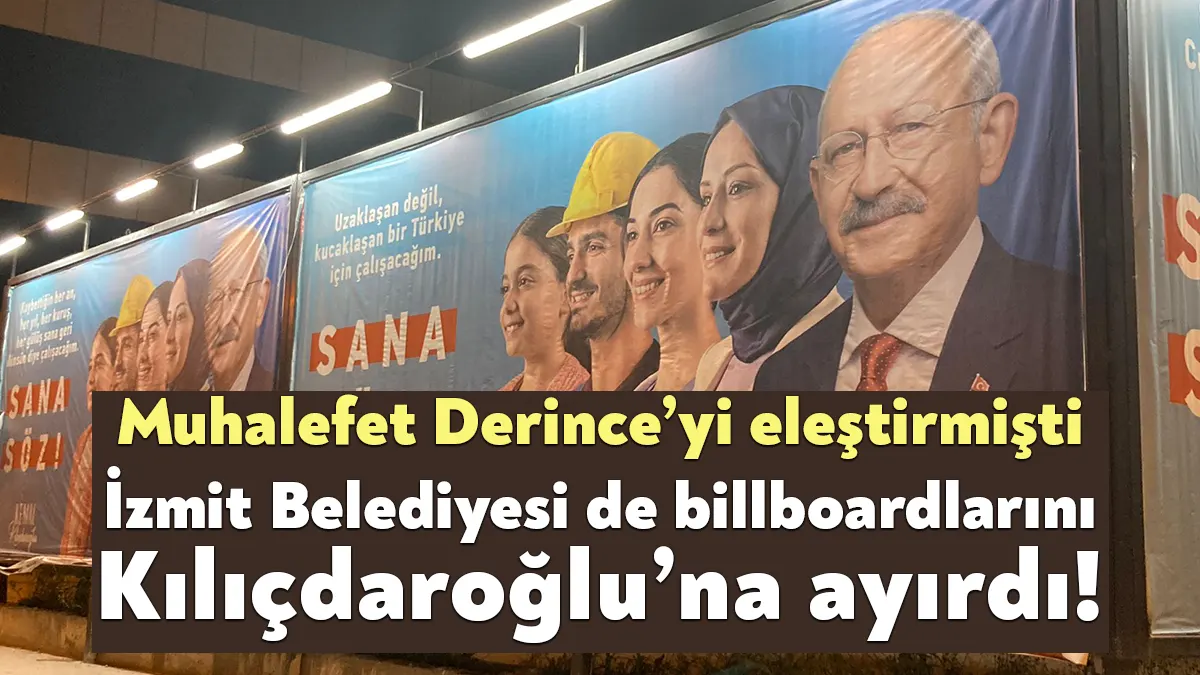 Kocaeli genelinde özel şirketlere ait olan billboardlar dışında belediyelere ait