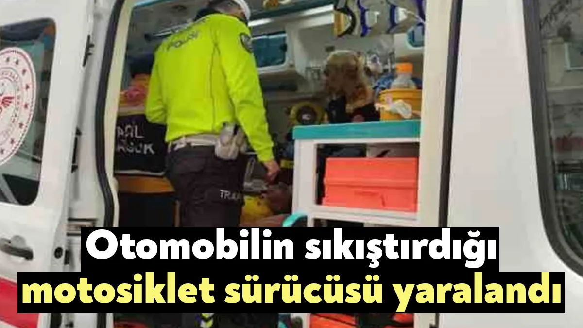 Kocaeli’nin Gebze ilçesinde otomobilin sıkıştırdığı motosiklet sürücüsü düşerek yaralandı.