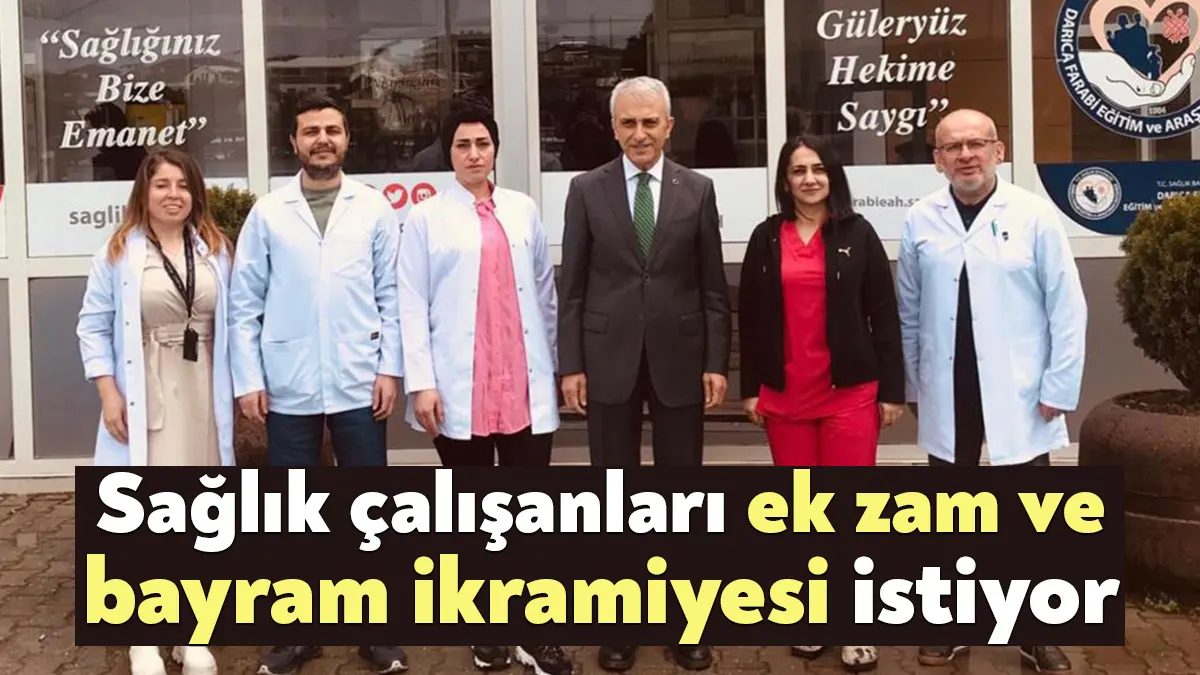 Türk Sağlık Sen Kocaeli Şubesi Başkanı Ömer Çeker ve heyeti