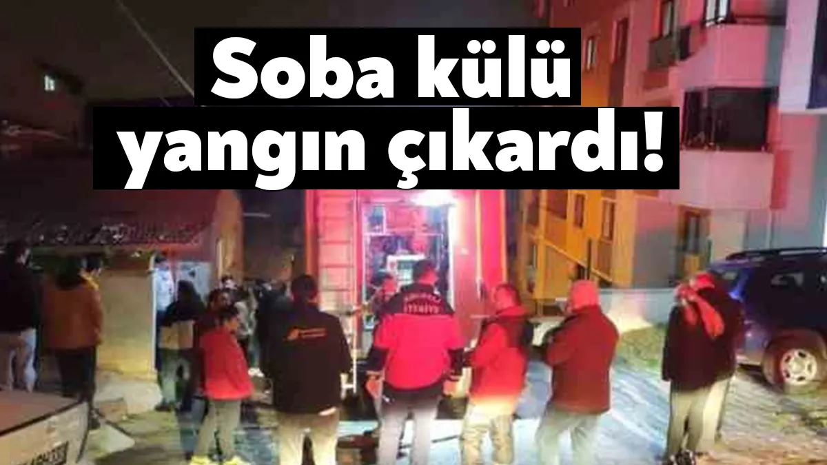 Kocaeli'nin Gebze ilçesinde binanın balkonunda unutulan soba külünün rüzgarın etkisiyle