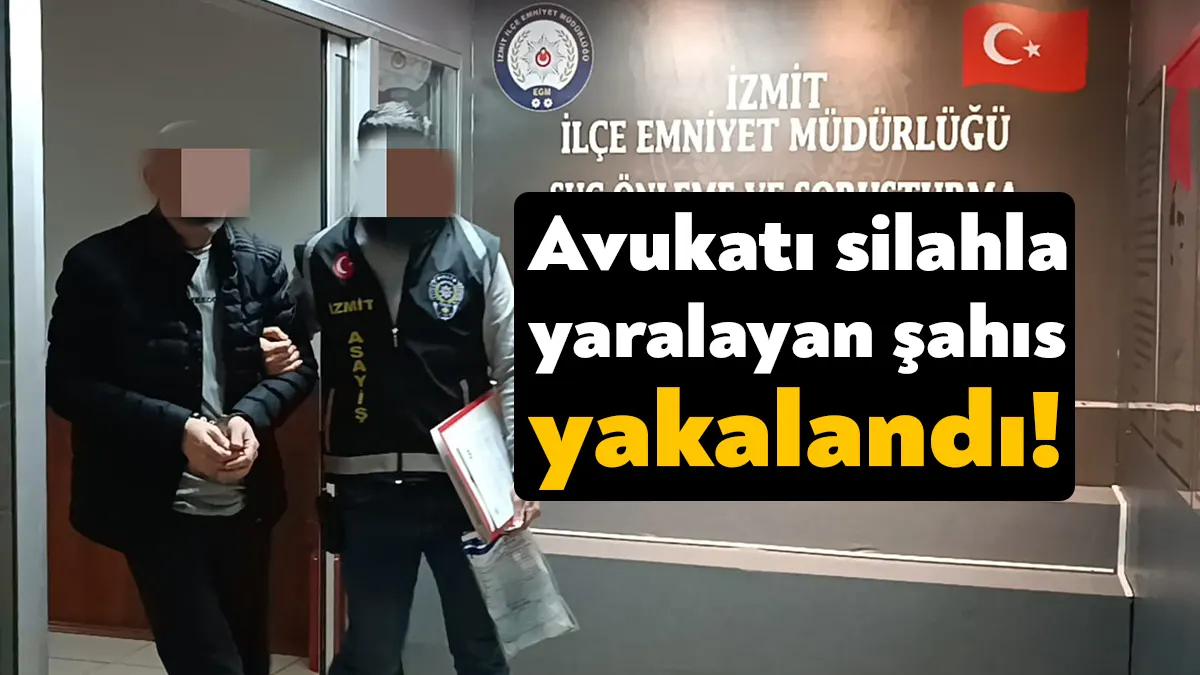 İzmit'te Avukat Ahmet Alkan'ı silahla yaralayan H.Y. isimli şahıs yakalandı.