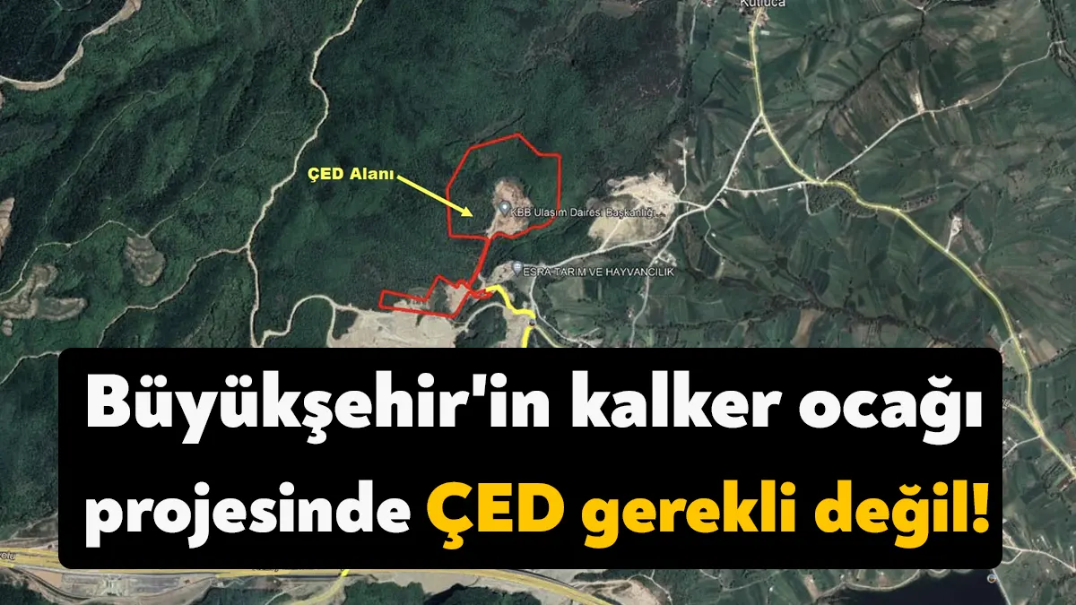 Kocaeli Büyükşehir Belediyesi, Körfez Kutluca Mahallesi’nde bulunan kalker ocağı alan