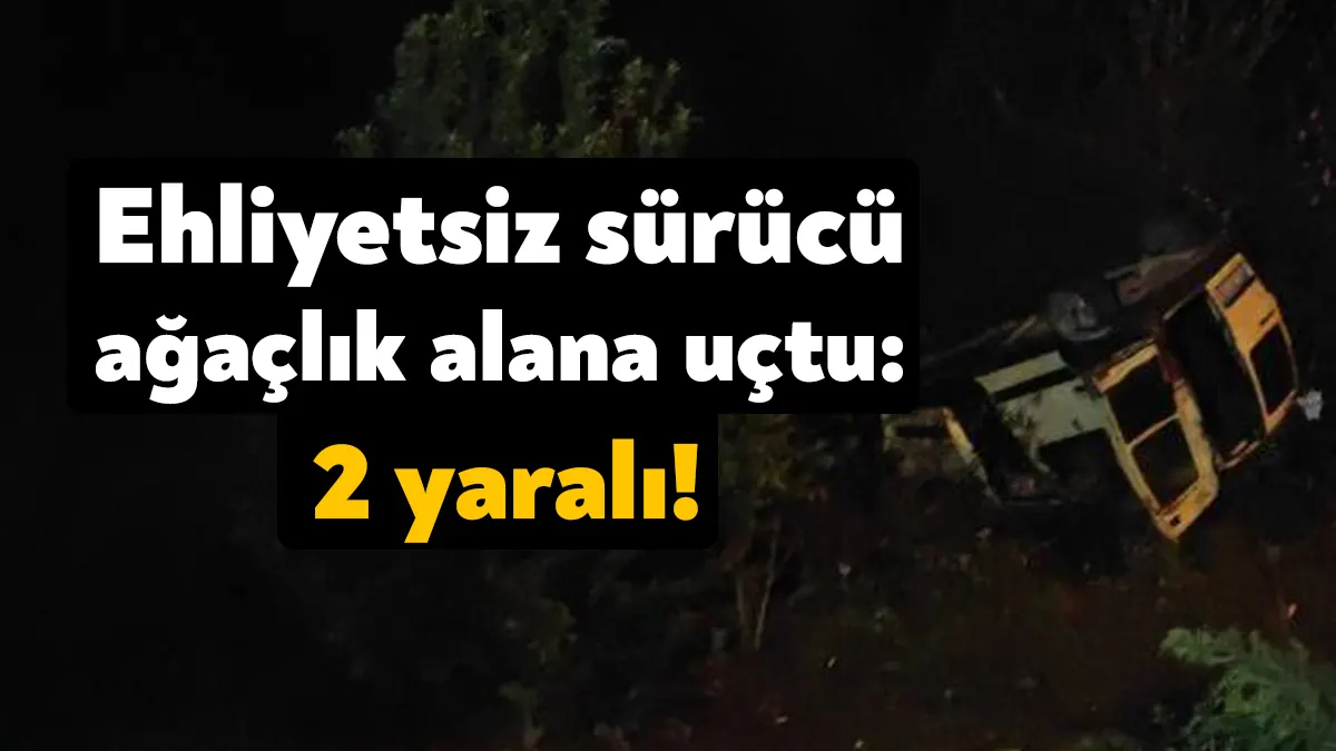 Kocaeli'nin Başiskele ilçesinde ehliyetsiz sürücünün kullandığı araç şarampole uçtu.