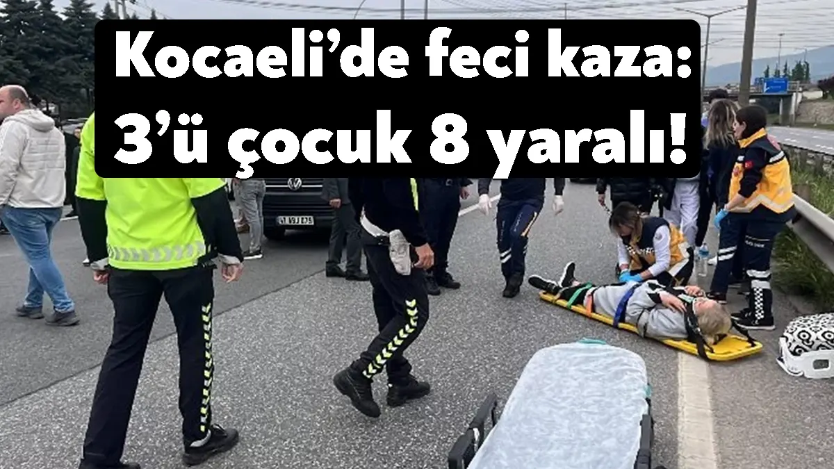 Kocaeli’de bayram ziyaretine giden 8 kişilik aile, içinde bulundukları hafif