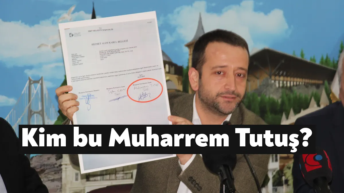İzmit Belediyesi’nde bir evrak kabul belgesinde işçi Muharrem Tutuş’un yerine