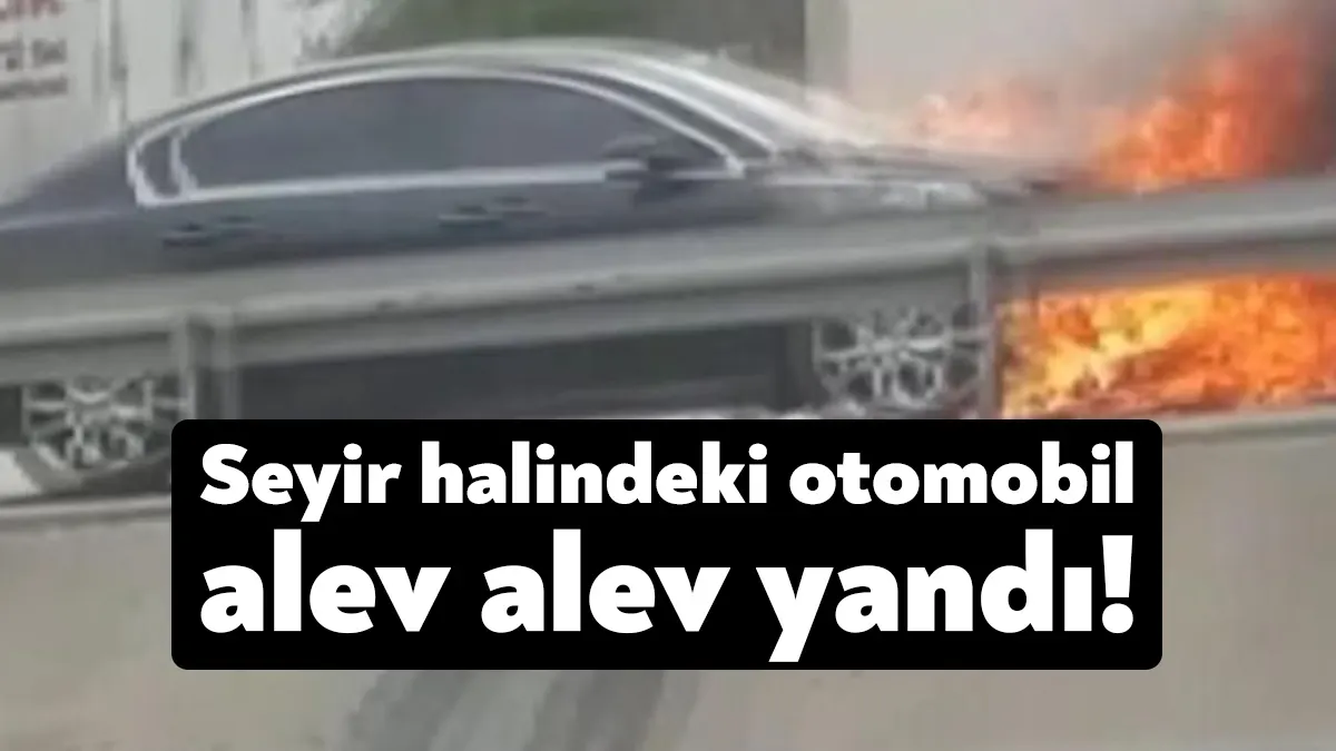 Kocaeli'nin Kartepe ilçesinde seyir halindeki otomobilde yangın çıktı.