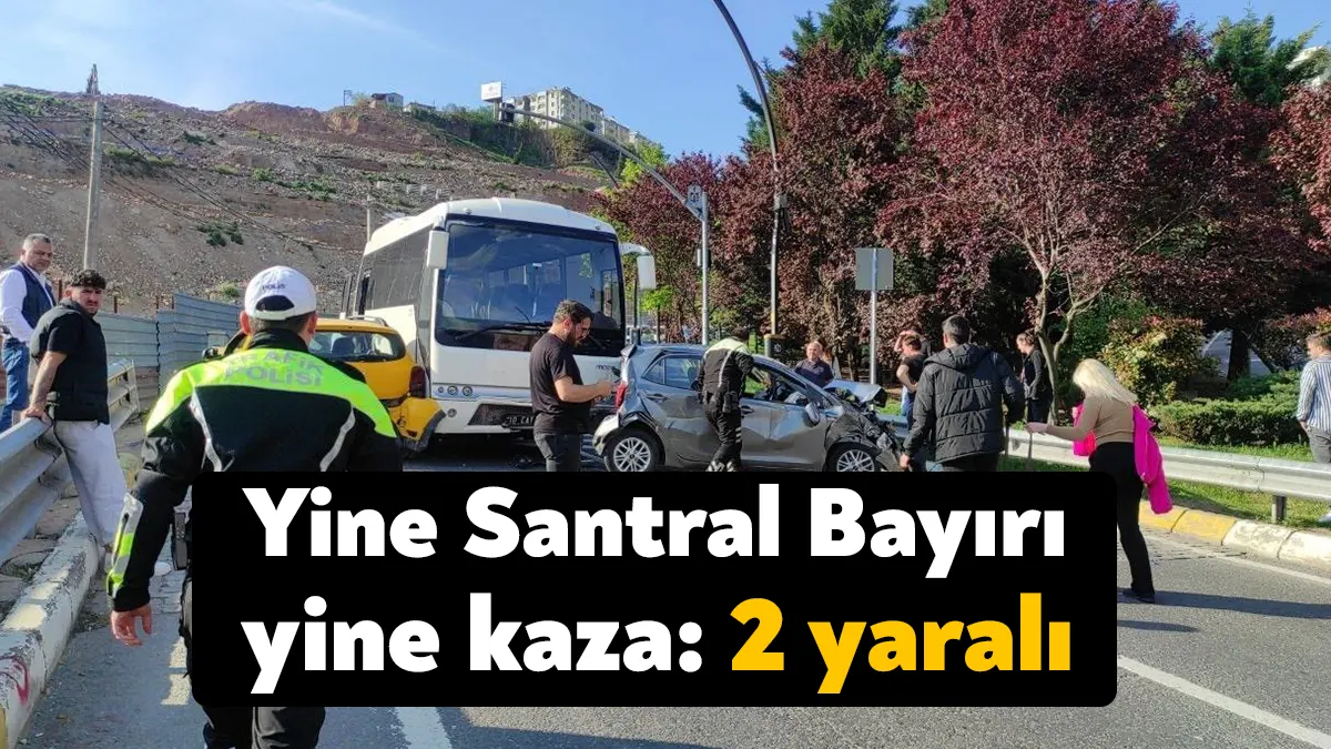 Kocaeli'nin İzmit ilçesinde yokuş aşağı indiği esnada freni patlayan midibüs,