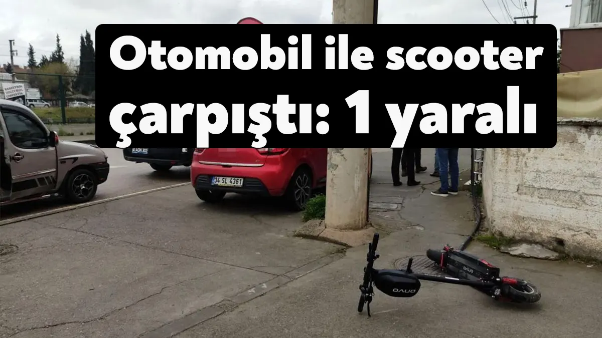 Kocaeli'nin Gebze ilçesinde otomobil ile scooter çarpıştı. Kazada yaralanan scooter