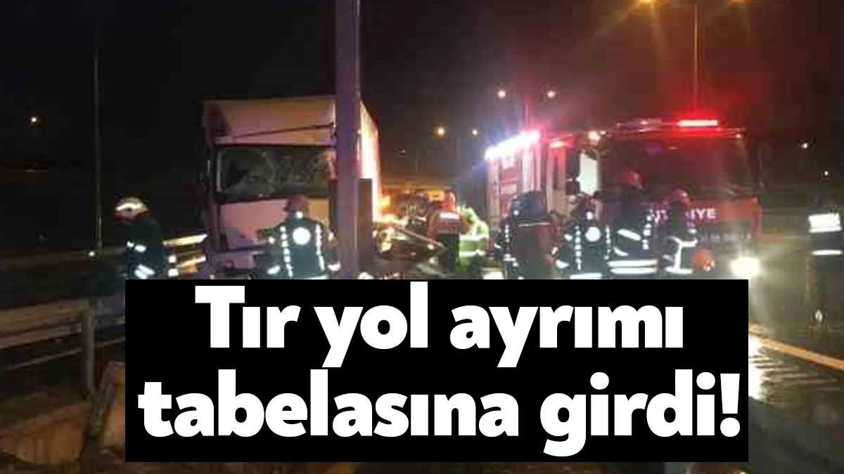 Kuzey Marmara Otoyolu Kocaeli geçişinde sürücüsünün direksiyon hakimiyetini kaybettiği tır,