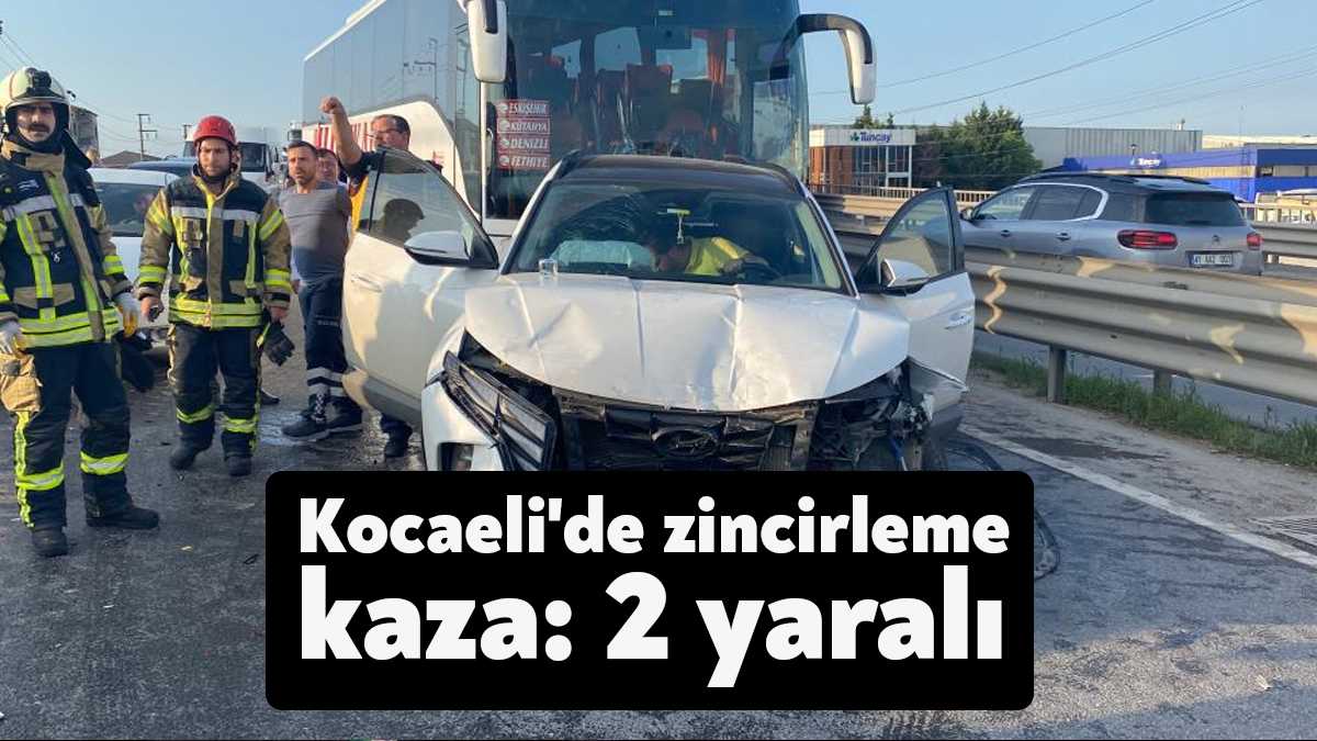 Kocaeli'nin İzmit ilçesinde aralarında yolcu otobüsünün de bulunduğu 8 aracın