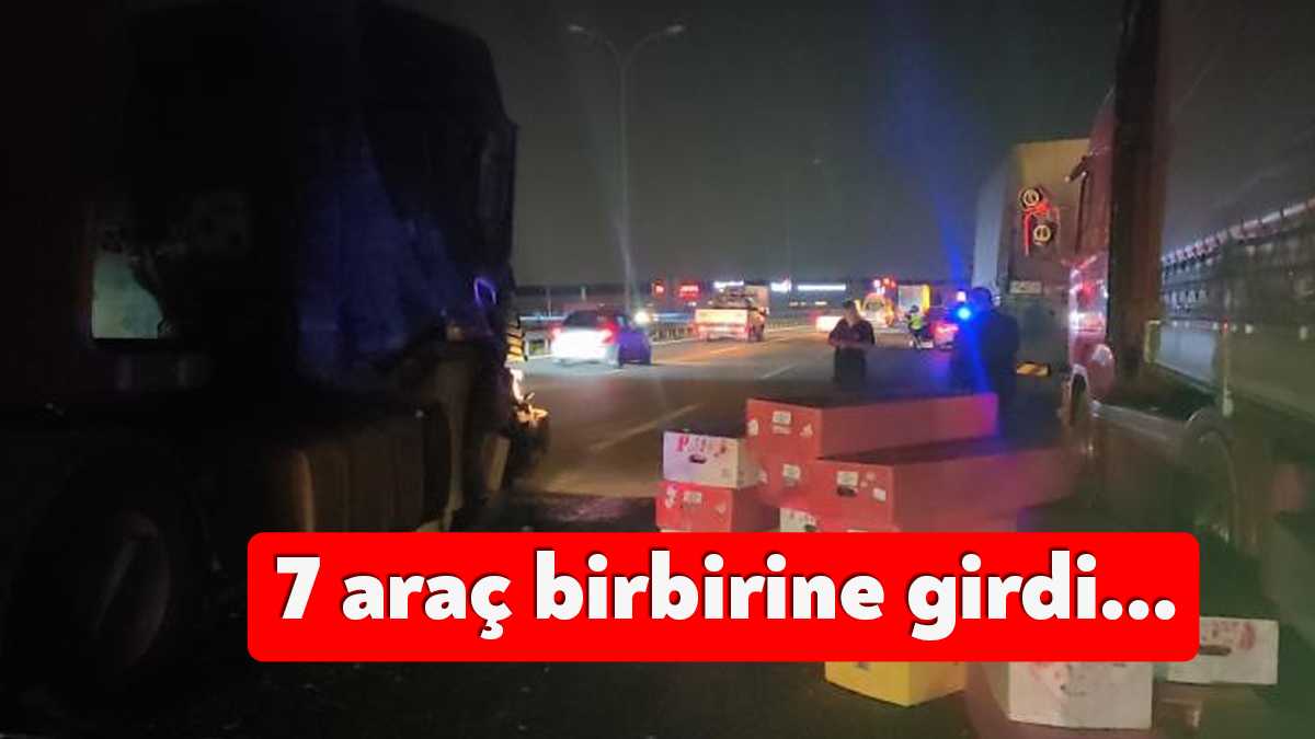 TEM Otoyolu Kocaeli geçişinde 3 tır, 2 otomobil, kamyon ve