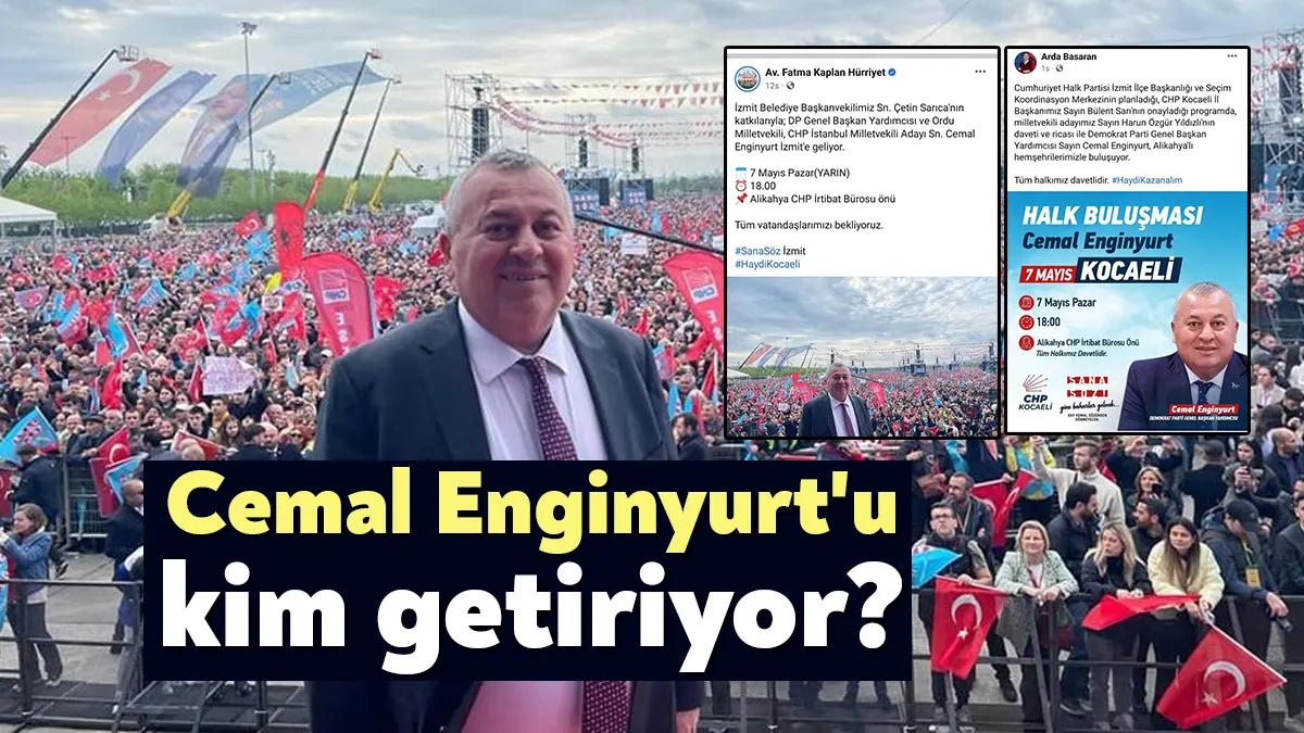 Demokrat Parti Milletvekili Cemal Enginyurt, bugün İzmit Alikahya'da saat 18.00’de