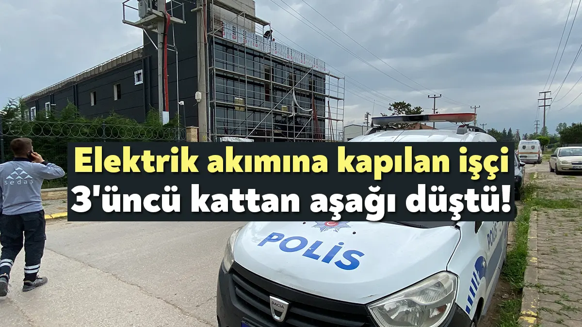 Kocaeli'nin Kartepe ilçesindeki bir inşaatta demir profillerin yüksek gerilim