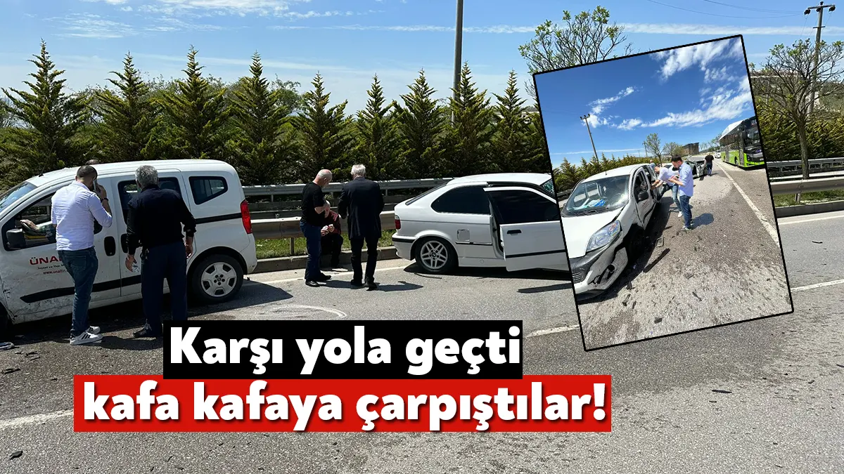 Kocaeli Üniversitesi Umuttepe Kampüsü yolunda karşı şeride geçen bir araç