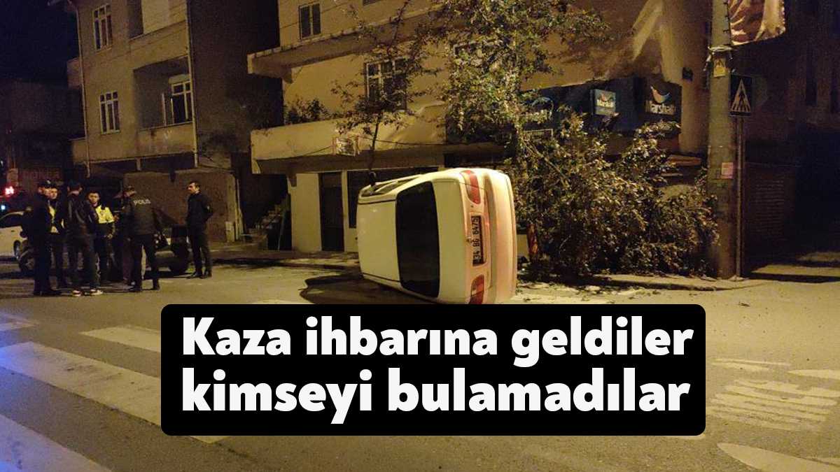 Kocaeli'nin Gebze ilçesinde ağaca çarparak takla atan otomobil ihbarına gelen