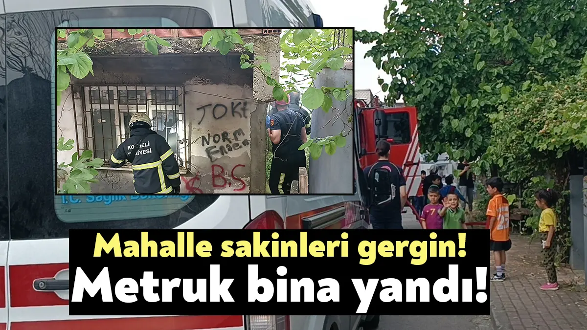 Kocaeli'nin Çayırova ilçesinde bulunan metruk binada çıkan yangın itfaiye ekipleri