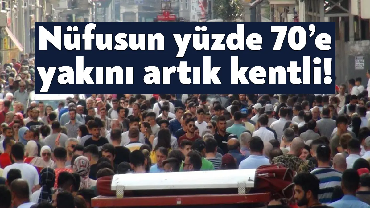 TÜİK’e göre, nüfusun yüzde 67,9’u ‘yoğun kent’ denilen bölgede yaşıyor.
