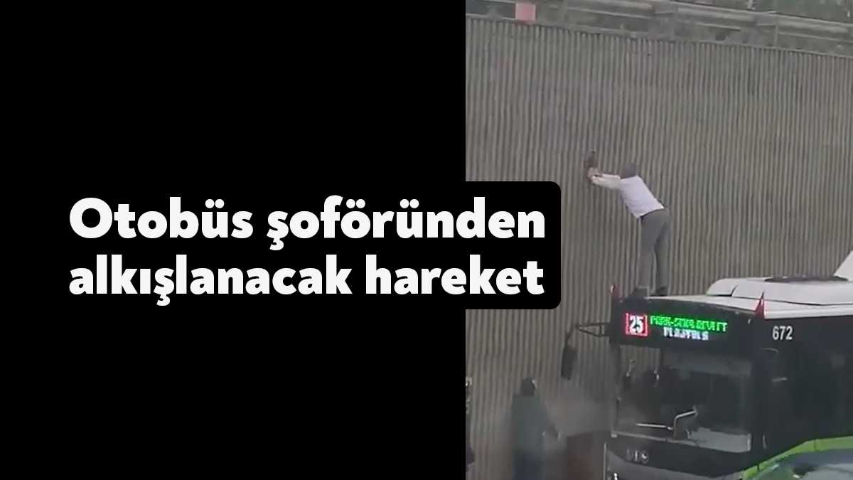Kocaeli Büyükşehir Belediyesi Ulaşımpark şoförü Serkan Timur, seyir halindeyken duvarda