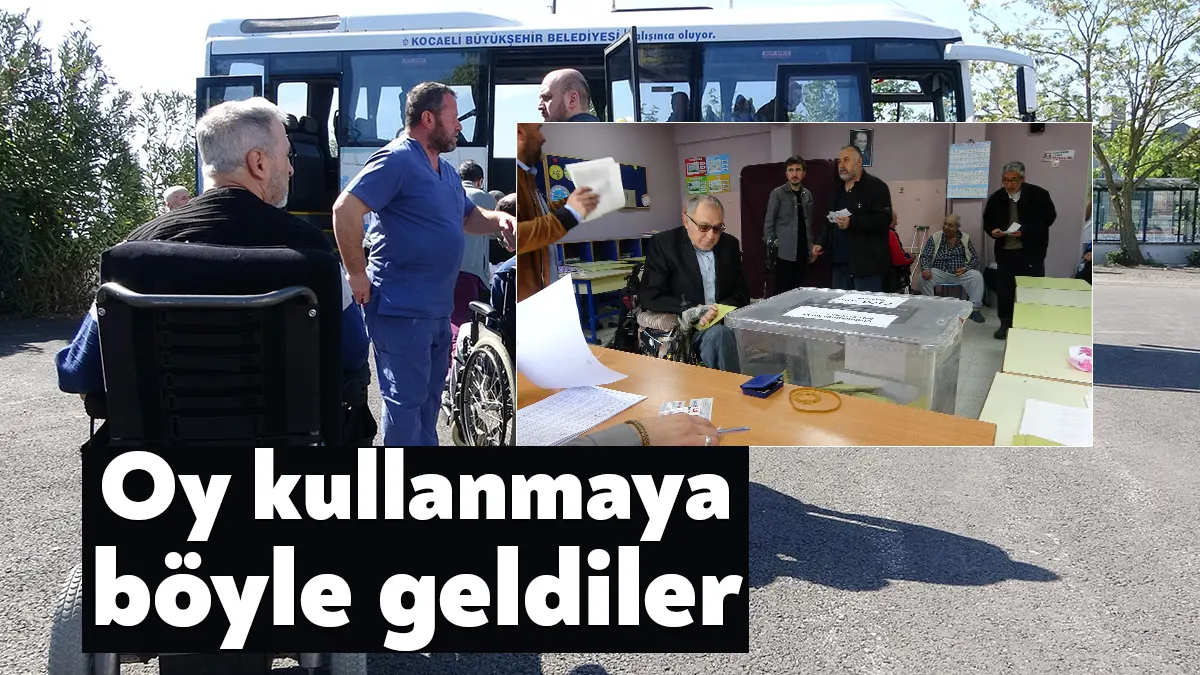 Kocaeli'de özel bireyler, 'Engelsiz Taksi' hizmetiyle oy kullanma merkezlerine götürülüyor.