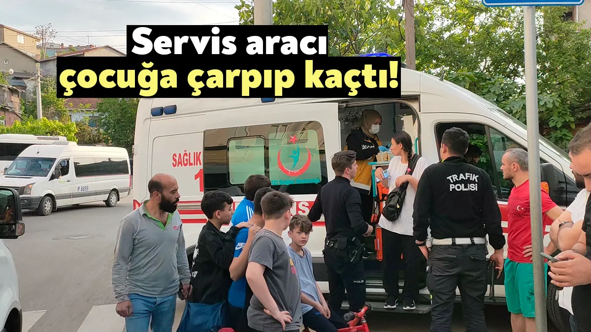 Kocaeli'nin Gebze ilçesinde seyir halindeki servis aracı yolun karşısına geçmeye
