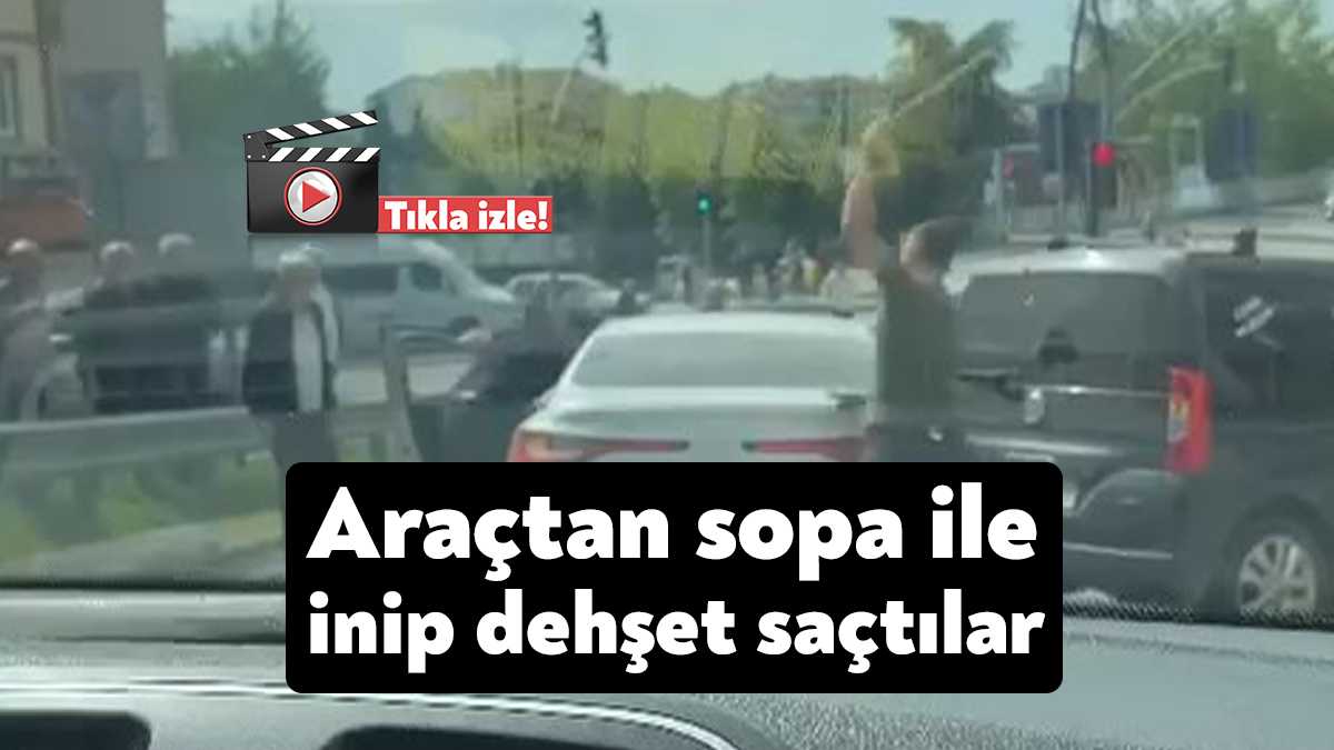 Kocaeli'nin İzmit ilçesinde trafikte çıkan kavgada araçtan inen şahıslar hem