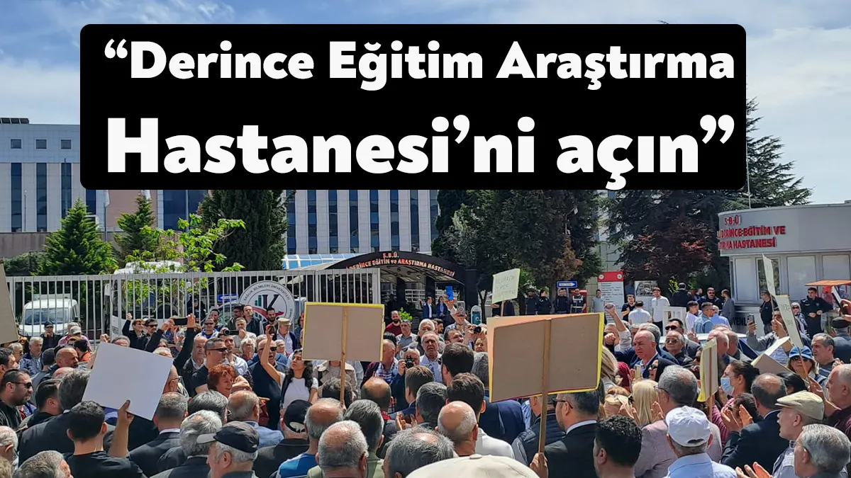 Derince Eğitim ve Araştırma Hastanesi önünde CHP kadroları ve Derinceliler