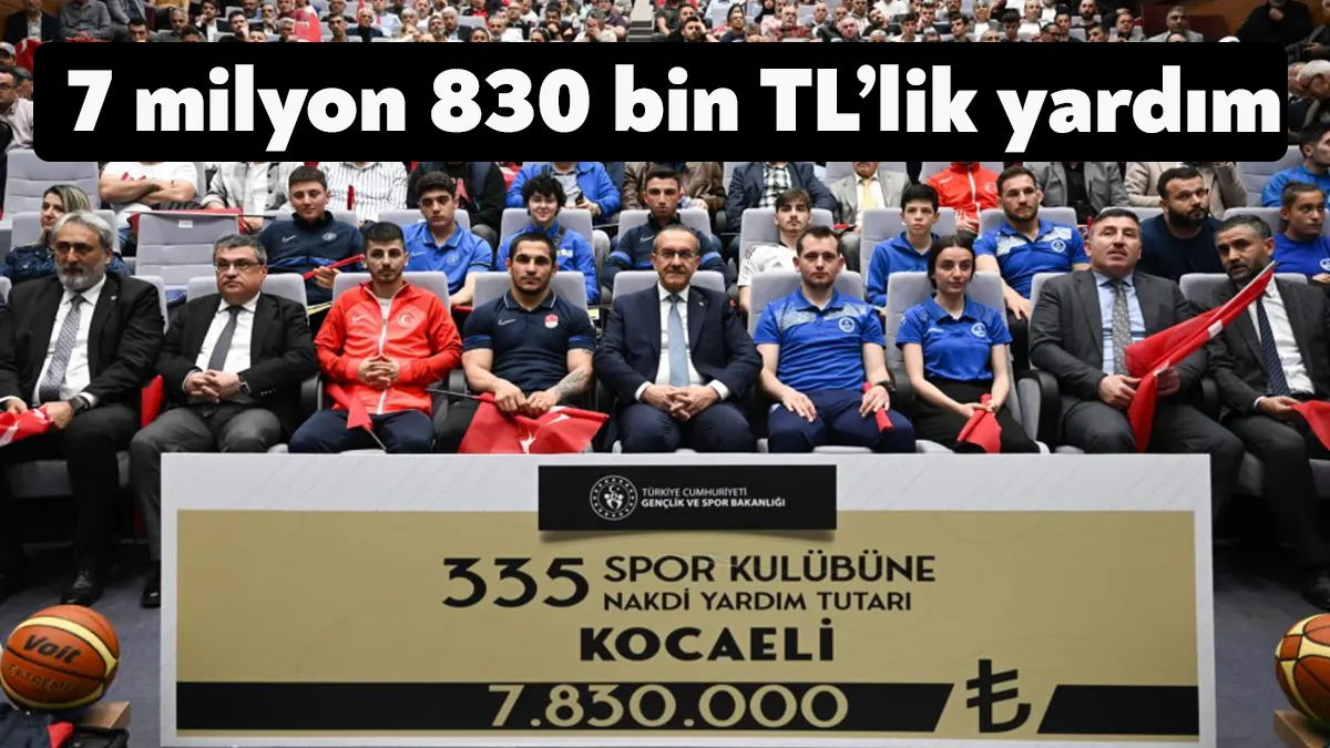 Kocaeli Valiliği tarafından Amatör Spor Kulüplerine 7 milyon 830 bin