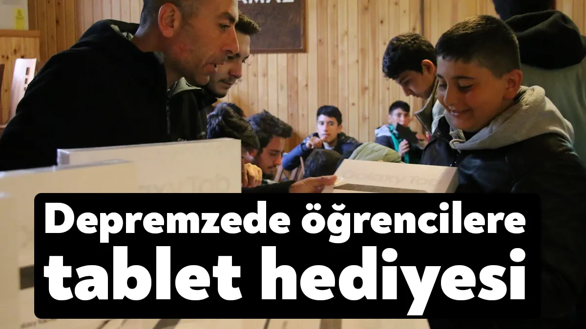 Kocaeli'de misafir edilen depremzede öğrencilere eğitimlerine destek vermek amacıyla tablet
