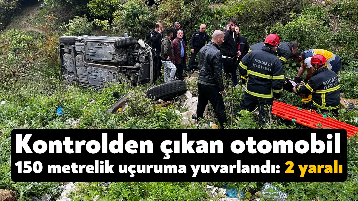 Kocaeli’nin Derince ilçesinde kontrolden çıkan otomobil 150 metrelik uçuruma yuvarlandı.