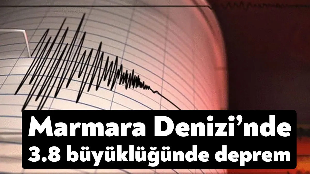 Marmara Denizi'nde Bursa açıklarında 3.8 büyüklüğünde deprem meydana geldi.
