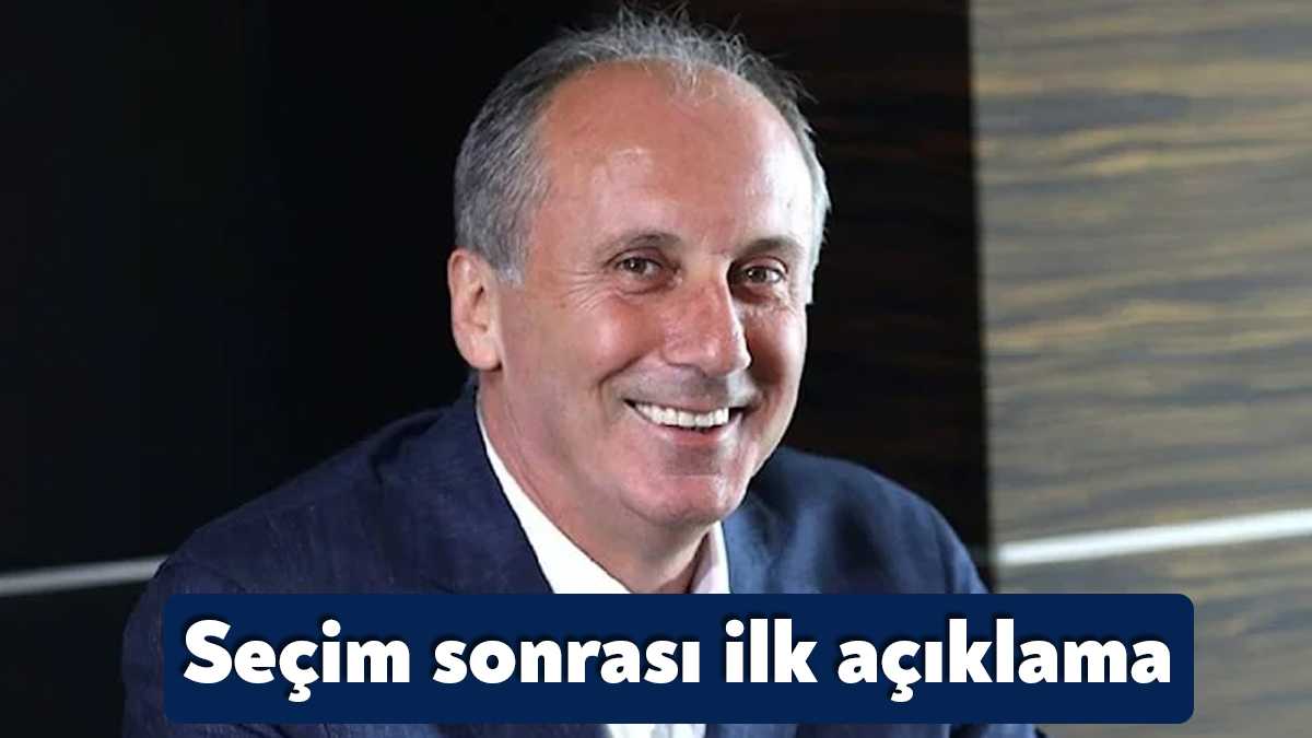 Cumhurbaşkanlığı adaylığından çekilen Memleket Partisi lideri Muharrem İnce'den seçim sonrası
