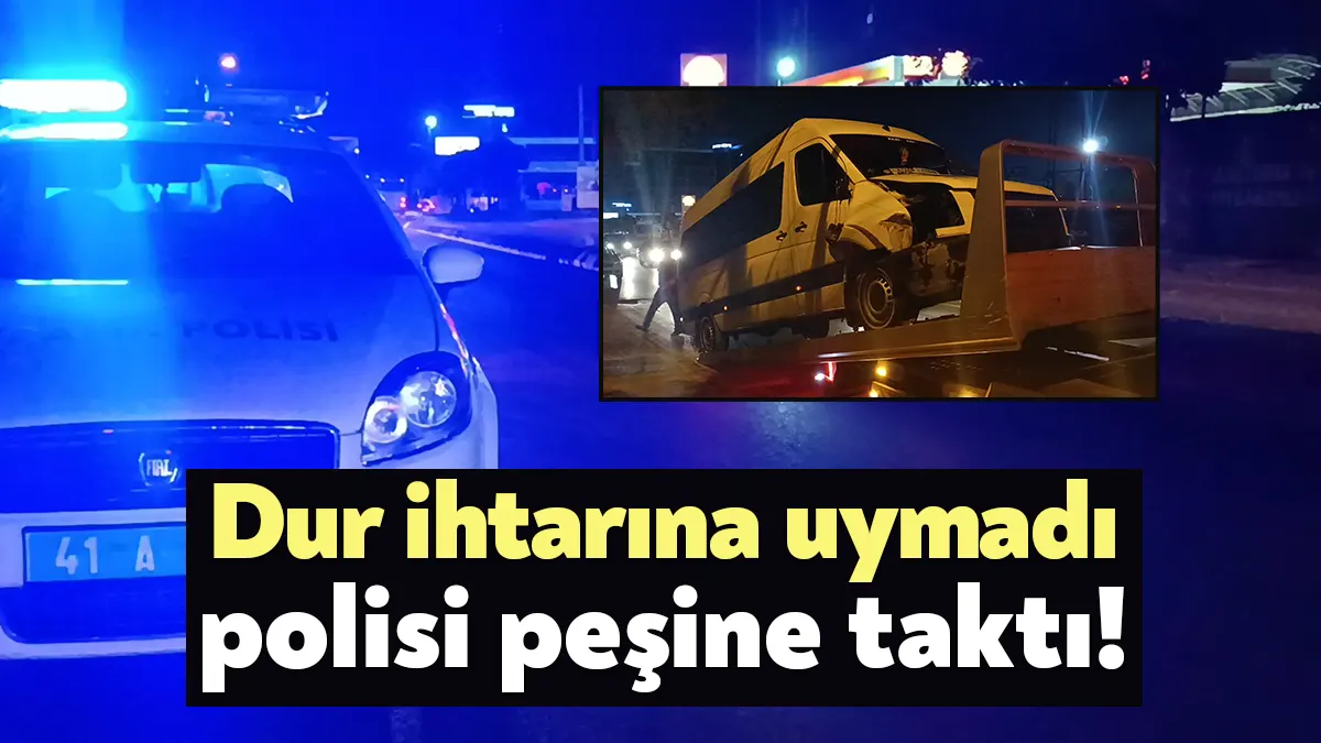 Kocaeli’nin Gebze ilçesinde gerçekleştirilen trafik uygulamasında "dur" ihtarına uymayarak servis