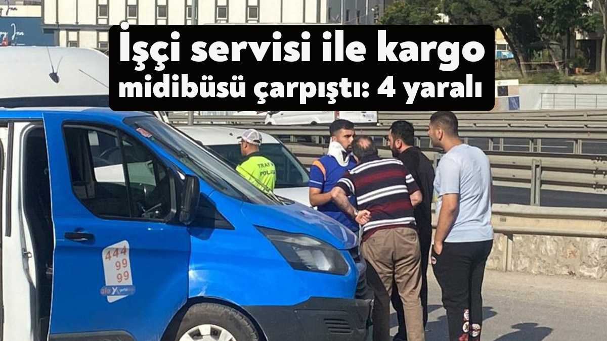 Kocaeli'nin Gebze ilçesinde işçileri taşıyan servis ile kargo midibüsünün çarpışması