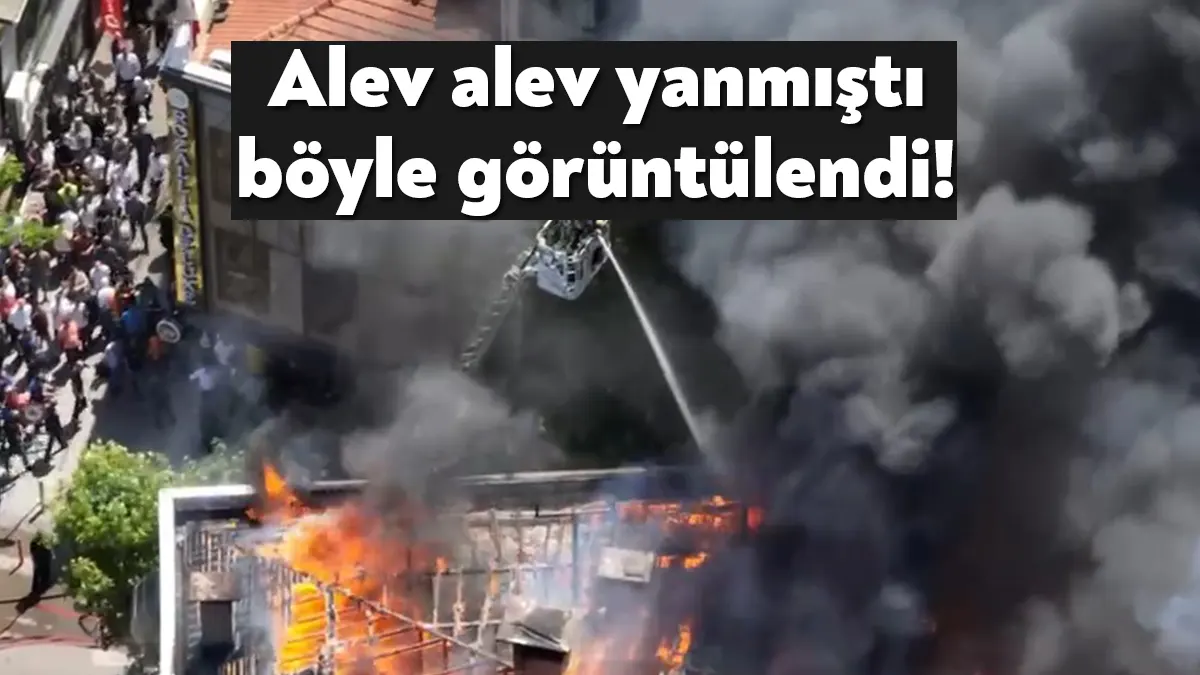 Kocaeli'nin Gebze ilçesinde tadilat yapılan binanın çatısı dün alev alev
