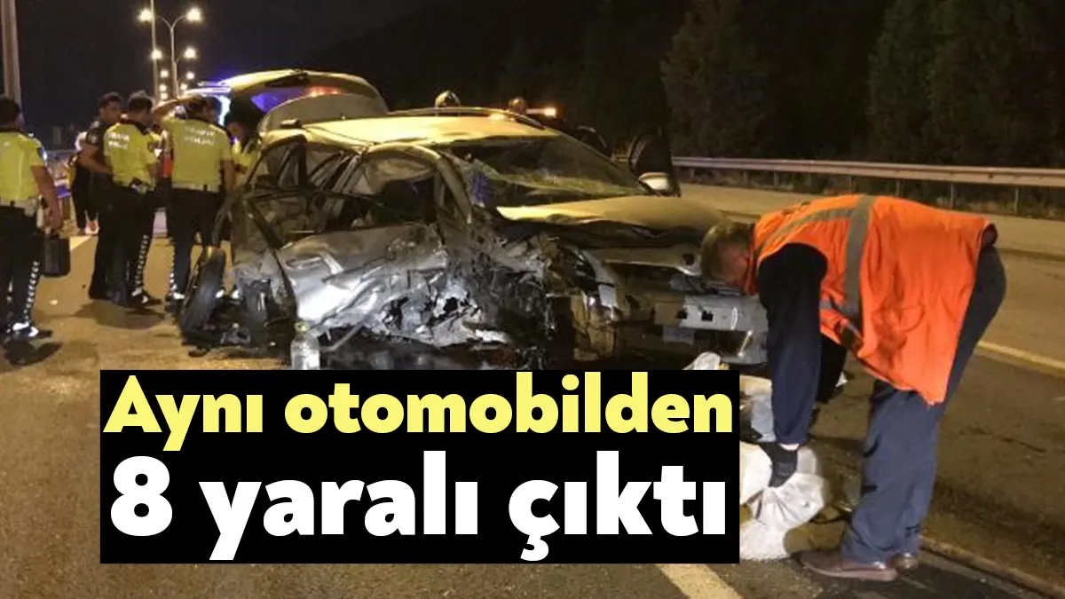 TEM Otoyolu Kocaeli geçişinde otomobil, bir başka otomobile arkadan çarptı.