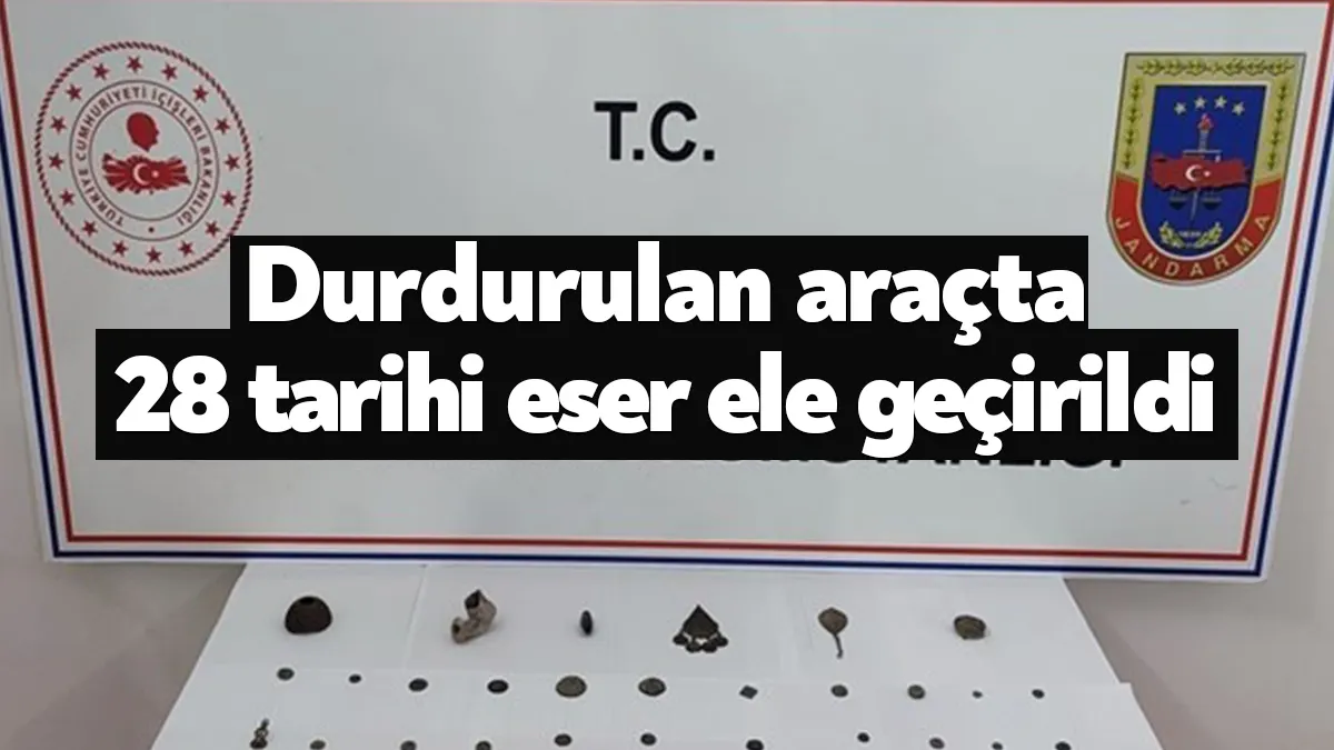 Kocaeli'nin Gebze ilçesinde durdurulan araçta yapılan aramada, Roma ve Bizans