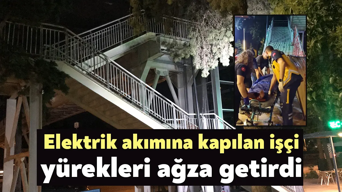 Kocaeli’de yapımı süren üst geçitte çalışırken elektrik akımına kapılan işçi